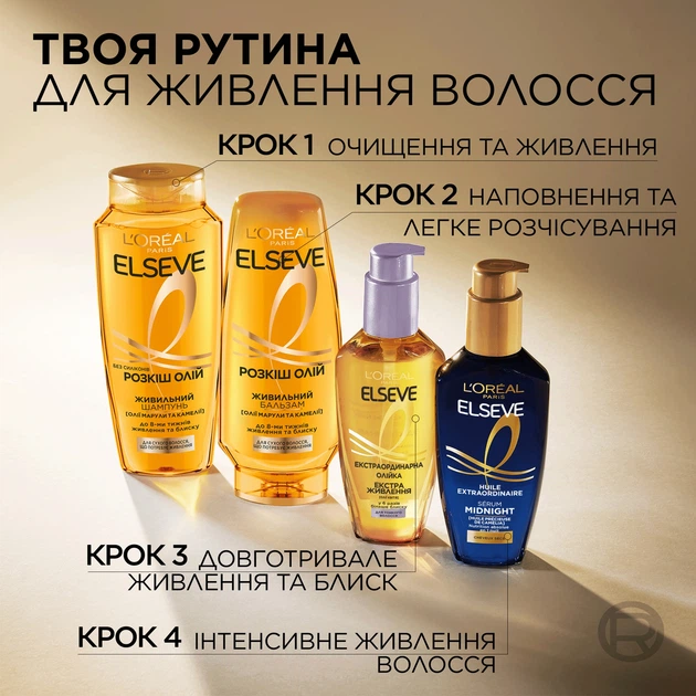 Нічна незмивна сироватка L'Oreal Paris Elseve Huile Extraordinaire Midnight Serum для інтенсивного живлення волосся до 72 годин 100 мл (3600524135775)